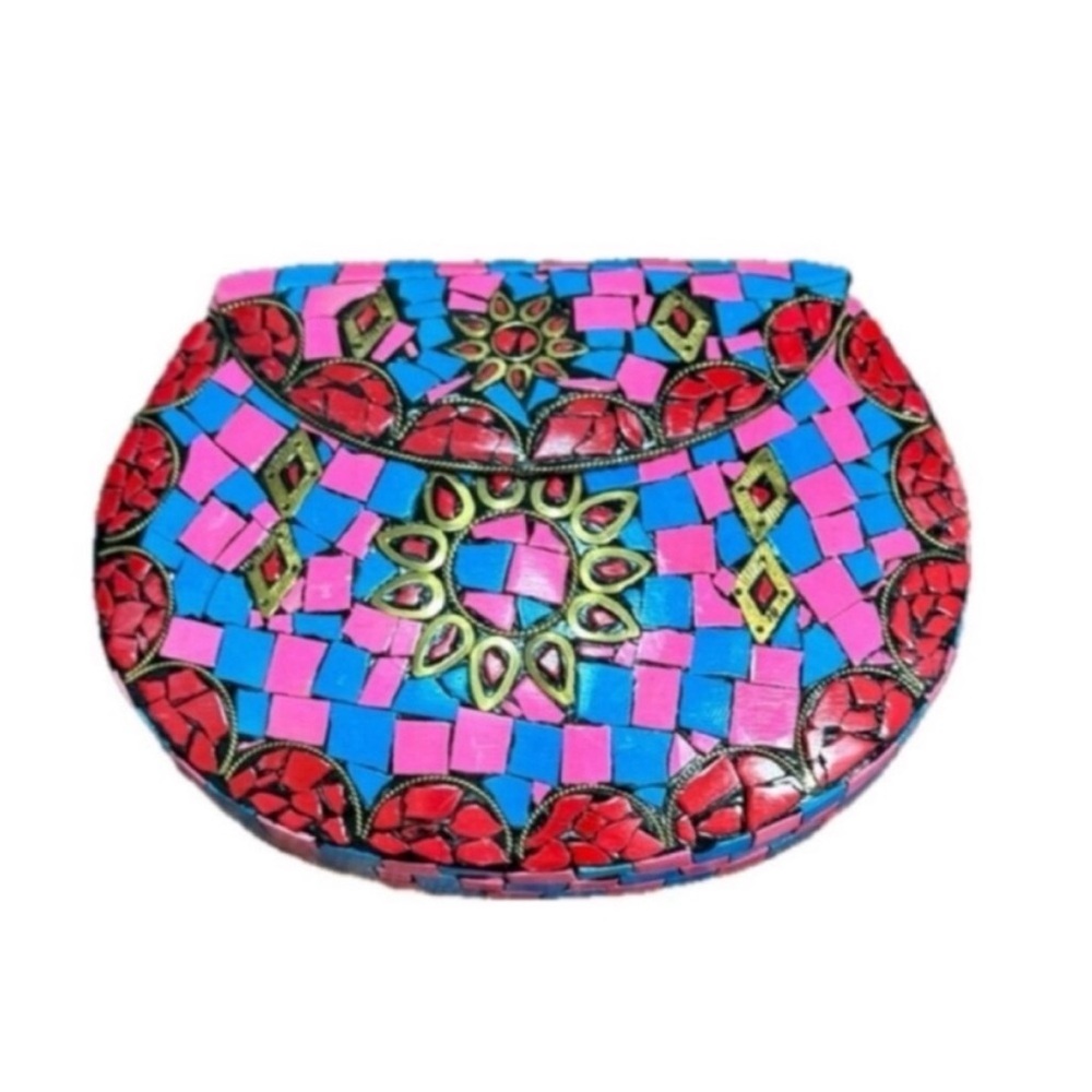 NWOT RAMLA Artisan Mosaic Clutch / Shoulder Bag Handcrafted in Morocco